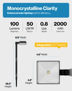 LED Solar Sidewalk Lights, Dusk To Dawn, 100 Lumens -Sunco Lamp Store GD BC2 SR BK 3070K Block 5 ad18269c 096d 493d 81eb 135aff497355