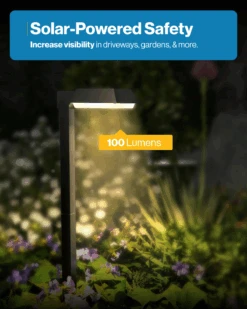 LED Solar Sidewalk Lights, Dusk To Dawn, 100 Lumens -Sunco Lamp Store GD BC2 SR BK 3070K Block 6