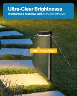 LED Solar Sidewalk Lights, Dusk To Dawn, 100 Lumens -Sunco Lamp Store GD BC2 SR BK 3070K Block 7