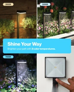 LED Solar Sidewalk Lights, Dusk To Dawn, 150 Lumens -Sunco Lamp Store GD BC SR BK 3070K Block 1