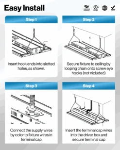 LED Linear High Bay, 2ft, 165W, 23000 Lumens -Sunco Lamp Store HB L2 165W Block 2