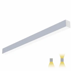 4ft LED Linear Pendant Up/Down Light, 50W/40W/30W, White, Selectable Wattage & CCT, 5700 Lumens