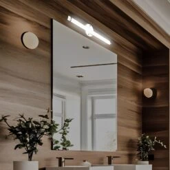 LED Satin Nickel Vanity Light, 22" Wide, FL0224D-VT Series -Sunco Lamp Store LED Bathroom Light Above Mirror 11W 935 Lumens 4000K CCT Satin Nickel Finish Aluminum Housing