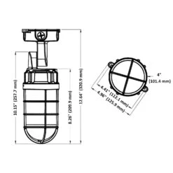 LED Vapor Tight Jelly Jar, Ceiling & Wall Mount, 21W, 2500 Lumens -Sunco Lamp Store LEDJellyJarLightFixture 21Watts 2 520Lumens 5000K 120 277V Indoor OutdoorWallLightwithTemperedGlassforEntrywayPorchPatio Dimension