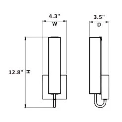LED Satin Nickel Wall Sconce, 9W, Lustre, 700 Lumens -Sunco Lamp Store LEDSatinNickelWallSconce Dimension SP W188D 3000K SP W188D 4000K