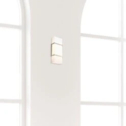 LED Satin Nickel Wall Sconce, 15W, Luminara, 1300 Lumens -Sunco Lamp Store LEDSatinNickelWallSconceAttachedtoaModernandMinimalistWall SP W195D 3000K 62