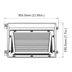 LED Wall Pack, 90W, 11000 Lumens -Sunco Lamp Store LEDSemiCutoffWallPack FrontDimension MS MWP04 90W27V 40K DC MS MWP04 90W27V 50K DC