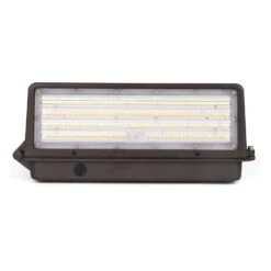 LED Slim Wall Pack, Full Cutoff, Dusk To Dawn, 125W/105W/76W, Selectable Wattage & CCT, 19300 Lumens -Sunco Lamp Store LEDSlimWallPack FrontView XS WPD 125W 304050W 304050K UV P