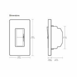 Lutron DVSTV Diva LED 0-10V Dimmer Switch - Single Pole/3-Ways -Sunco Lamp Store LutronDVSTVDimensions
