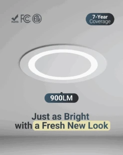 Recessed LED Lighting, 6 Inch, Slim Eclipse, Selectable CCT, 900 Lumens -Sunco Lamp Store LuxLEDSlim B1 3b5519d7 1290 4e30 a964 6ebe3a5bef70