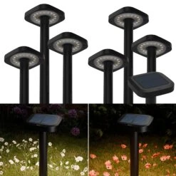 Solar LED Path Lights, Square, Dusk To Dawn -Sunco Lamp Store MD1 MainImage 6PK