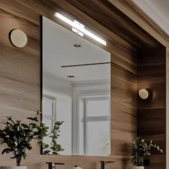 LED Satin Nickel Vanity Light, 22" Wide, FL0324D-VT Series -Sunco Lamp Store Modern Bathroom Light Fixture Satin Nickel Finish 11W 3000K and 4000K CCT Energy Star and ETL Listed