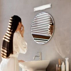 LED Satin Nickel Vanity Light, 22" Wide, Selectable CCT, FL5324D-B Series -Sunco Lamp Store Modern Bathroom Light Fixture Satin Nickel Finish 19W Adjustable CCT Energy Star and ETL Listed