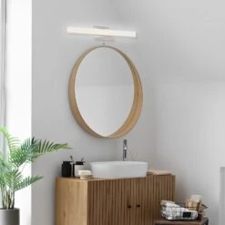 LED Satin Nickel Vanity Light, 24.8" Wide, Selectable CCT, FL5524D-B Series -Sunco Lamp Store Modern Bathroom Vanity Light Fixture 17W 1520 Lumens Adjustable CCT Satin Nickel Finish Steel Housing