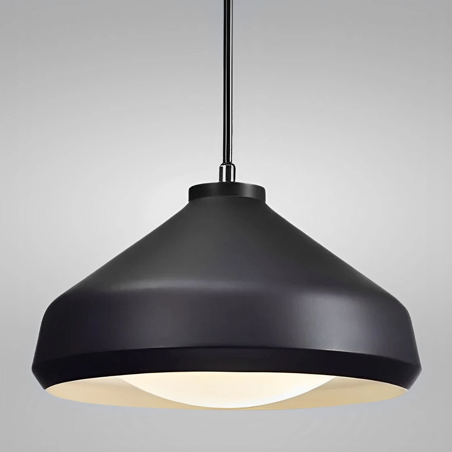 13 3/4" Wide Black Aluminum & Acrylic Shade LED Mini Pendant Light, P269D Series