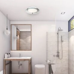 14 Inch Round LED Satin Nickel Ceiling Light, Surface Mount, 2100 Lumens -Sunco Lamp Store SP DC1508D 3000K