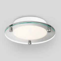 14 Inch Round LED Satin Nickel Ceiling Light, Surface Mount, 2100 Lumens