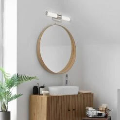 LED Satin Nickel Vanity Light, 25.2" Wide, Selectable CCT, FL5524D-C Series -Sunco Lamp Store Satin Nickel Vanity Light Fixture 17W Adjustable CCT Satin Nickel Finish Steel Housing Energy Star and ETL Listed