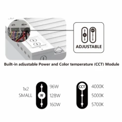 LED Linear High Bay, 2ft, 160W/128W/96W, Selectable Wattage & CCT, 24000 Lumens -Sunco Lamp Store SelectableCCT2ftLinearHighBay