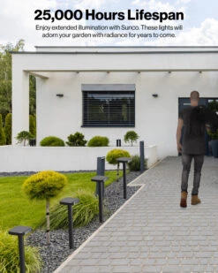 Solar LED Path Lights, Square, Dusk To Dawn -Sunco Lamp Store SolarGardenMD Block4