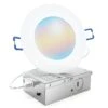 Recessed LED Lighting, 4 Inch, Slim With Metal J-Box, Selectable CCT, 850 Lumens