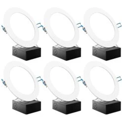Recessed LED Lighting, 6 Inch, Slim, Wafer Thin, Smooth Trim, 850 Lumens -Sunco Lamp Store Sunco 6inch L10 Slim Smooth MainImage 6pk