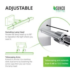 Alta Modern Bar LED Vanity Light, Selectable White, 1100 Lumens -Sunco Lamp Store Sunco Alta Tunable White Vanity Block 03 Adjustable