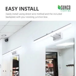 Alta Modern Bar LED Vanity Light, Selectable White, 1100 Lumens -Sunco Lamp Store Sunco Alta Tunable White Vanity Block 06 EasyInstall