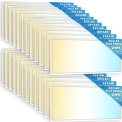 LED Ceiling Panel Light, 50W/40W/30W, 2x4, Selectable Wattage & CCT, 6500 Lumens -Sunco Lamp Store Sunco CeilingPanels 2X4 Selectable CCT MainImage 24pk 312710a6 8d83 443a 9f3e d6aeecab1a4c