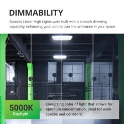 LED Linear High Bay, 2ft, 110W, 14850 Lumens -Sunco Lamp Store Sunco Linear HighBays 110W Block 04 Dimmability CCT5000K