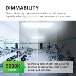 LED Linear High Bay, 2ft, 220W, 29700 Lumens -Sunco Lamp Store Sunco Linear HighBays 220W Block 04 Dimmability CCT5000K