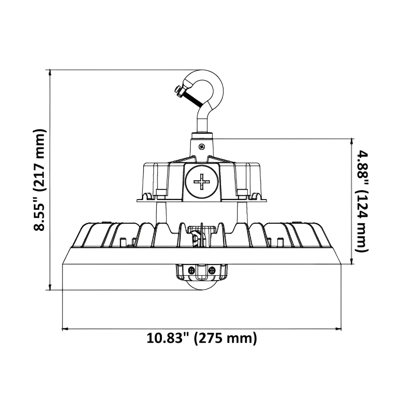 UFO High Bay LED Fixture, 150W/100W/80W, Selectable Wattage & CCT, 23200 Lumens - Image 2
