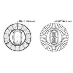UFO High Bay LED Fixture, 410W/330W/250W/160W, Selectable Wattage, 72000 Lumens -Sunco Lamp Store UFOLEDHighBayLight Max410W 72000LM 5000KDaylight 0 10VDimmable Dimension