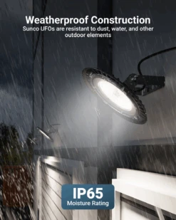 UFO High Bay 150W Plug & Play LED Fixture With U-Bracket, 2-Step Install, 19500 Lumens -Sunco Lamp Store UFOwithBrackets B4