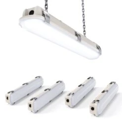 2ft LED Vapor Tight Fixture, 25W/20W/15W, Selectable Wattage & CCT , 3250 Lumens -Sunco Lamp Store VT2 25SW GR 3550K 4PK master carton