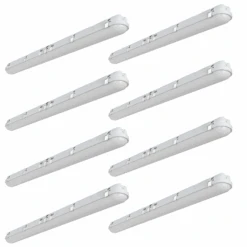 4ft LED Vapor Tight Fixture, 54W/46W/38W, Selectable Wattage & CCT, 7000 Lumens -Sunco Lamp Store VT DU WH 3550K 8PK