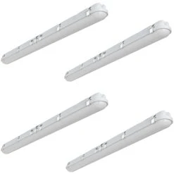 4ft LED Vapor Tight Fixture, 54W/46W/38W, Selectable Wattage & CCT, 7000 Lumens -Sunco Lamp Store VT DU WH 3550K 4PK