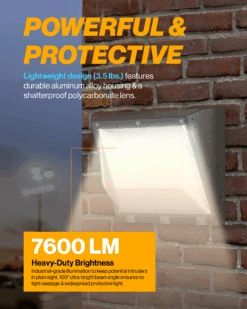 LED Semi Cutoff Wall Pack, 60W, Selectable CCT, 8200 Lumens -Sunco Lamp Store WP BR 3050K Block 1