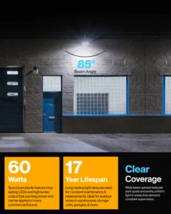 LED Semi Cutoff Wall Pack, 60W, Selectable CCT, 8200 Lumens -Sunco Lamp Store WP BR 3050K Block 6