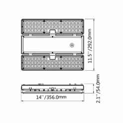 LED Linear High Bay, 1.2ft, 210W/180W/155W, 120-277V, Seneca, Selectable Wattage & CCT, 31500 Lumens -Sunco Lamp Store XSY LBHC 210W 4050KLV MDimensions